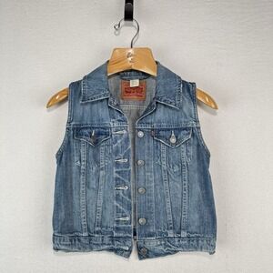 Levi's Denim Trucker Vest Women's XS Blue Jean Red Tab